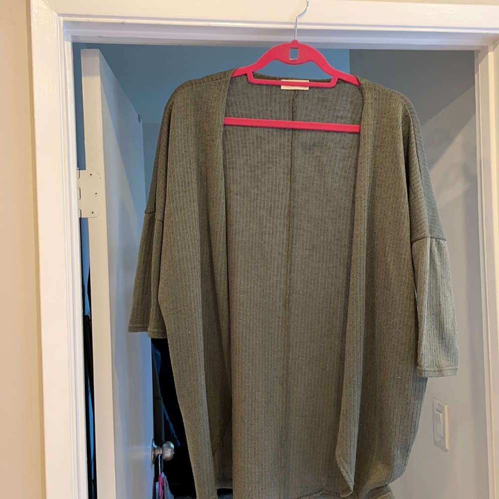 Green Cardigan Sweater